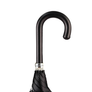 Luxury unique Italian umbrella handmade leather handle detail