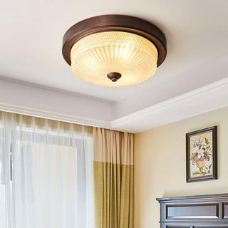 Round glass iron ceiling lamp retro – vintage bedroom