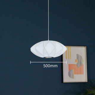 Suspension nordique - Lampe soucoupe lanterne blanche pour éclairage de salon