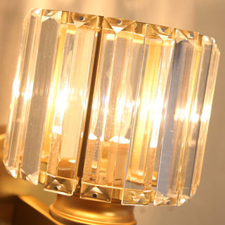 Modern luxury geometric crystal wall sconce in living room