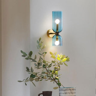 Double head glass wall sconce two bulb modern ambient
