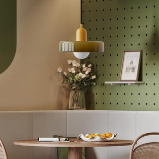 Suspension Bauhaus – Lampe LED moderne à deux têtes en verre pour salle à manger