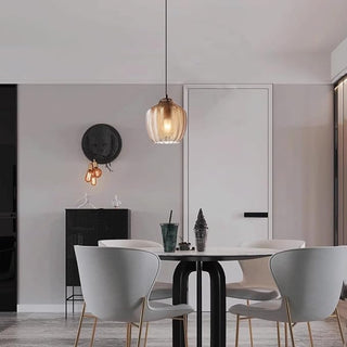 Suspension scandinave - Luminaire suspendu moderne en métal et verre à tête unique pour îlot de cuisine
