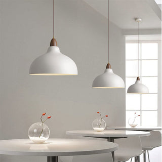 Wood and metal pot pendant — modern organic design