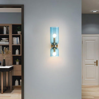 Double head glass two bulb modern wall sconce — bedroom