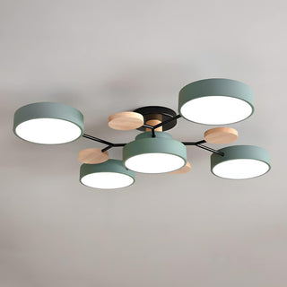 Semi flush LED ceiling chandelier iron acrylic detail