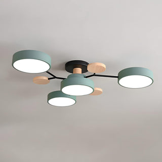 LED acrylic iron semi flush ceiling chandelier interior view