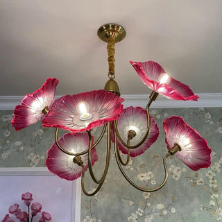 Contemporary glass lotus leaf chandelier ceiling pendant