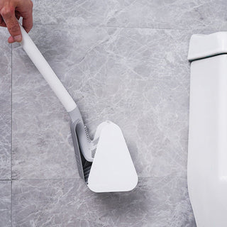 silicone flexible soft bristle toilet brush holder set scratch free cleaning detail
