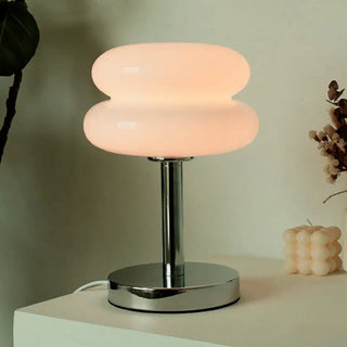 Nordic round glass table lamp — metal LED wide view