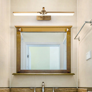 Vintage bronze bathroom wall light — classic metal acrylic shade sconce
