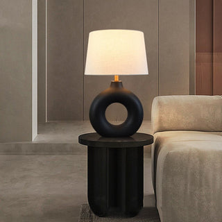 Shadow sphere table lamp side — modern mood lighting design