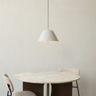 Metallic cone pendant detail — metal modern ceiling fixture