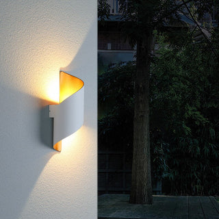 Waterproof outdoor wall light close-up — LED warm white garden lamp