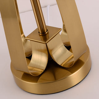 Gold brass table lamp black shade — elegant close-up detail