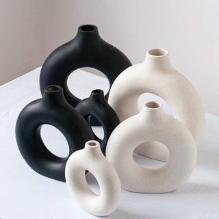 nordic vase ceramic porcelain minimalist vase design modern home decor centerpiece detail