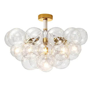 Semi Flush Mount Ceiling Light – Modern Glass Bubble Chandelier for Dining Room