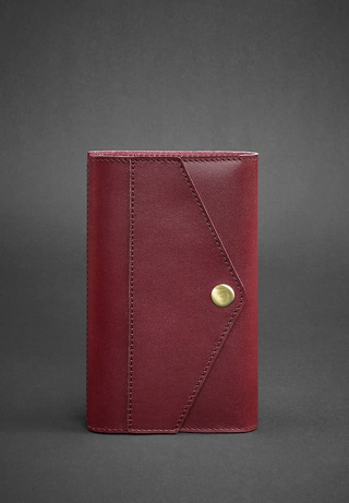 leather bound notebook soft book removable inserts pen holder angle view