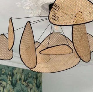 Bohemian Bamboo Chandelier – Handcrafted Woven Pendant Light With E27 Socket