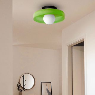 Plafonnier de cuisine moderne - Luminaire rond en verre à montage encastré pour éclairage d'îlot