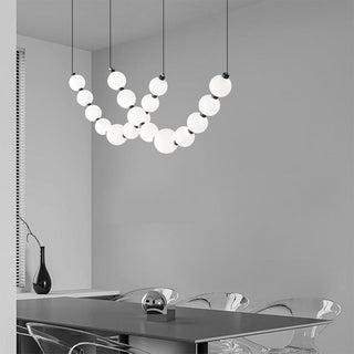White ball chandelier — large copper crystal glass fixture