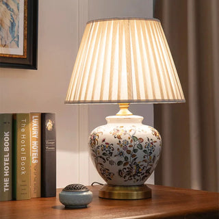 Unique butterfly table lamp ivory — floral style elegant bedside