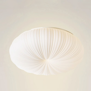 Nordic creative pumpkin ceiling lamp close-up, metal LED