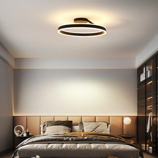 Circle LED ceiling fixture illuminated, Nordic adjustable brightness