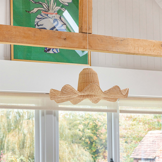 Oversized rattan pendant — boho-chic living room chandelier