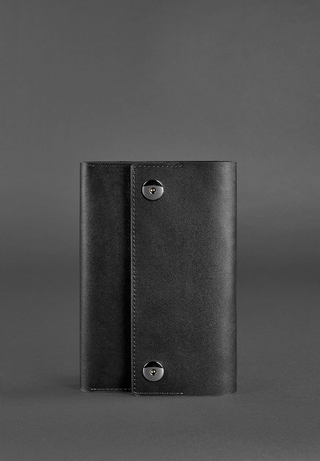 leather bound notebook a5 soft cover pen holder business card slots lifestyle view