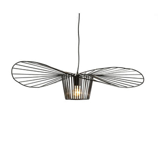 Black gold iron cage pendant detail — modern ceiling fixture