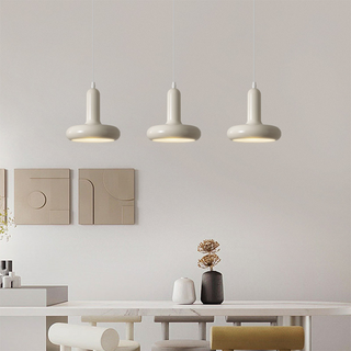 Cream Bauhaus pendant in contemporary dining room