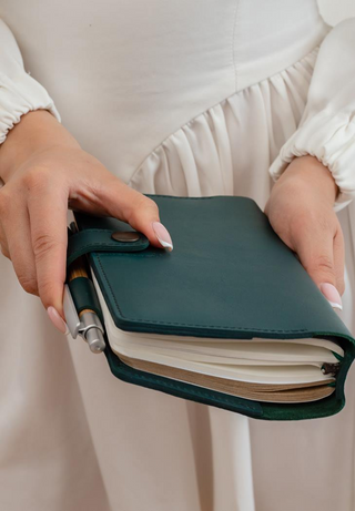 leather bound notebook a5 classic soft book design removable sections set view