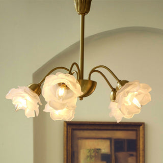 Modern French chandelier vintage copper retro white ceiling lamp