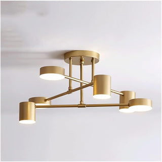 Gold black circle metal flush mount ceiling light in room