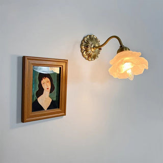 Copper flower petal wall lamp ambient retro — vintage glass sconce