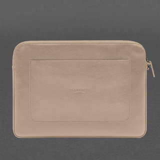leather macbook case macbook pro 13 zipper pocket wrist strap natural view