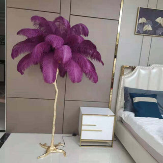 Feather lamp top view — luxury resin maple design