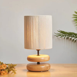 Wood wave lamp close-up — organic natural texture