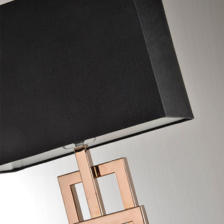 Bronze table lamp geometric — warm ambient glow elegant interior