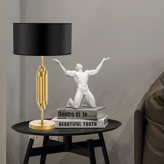 Gold black table lamp — luxury elegant close-up detail