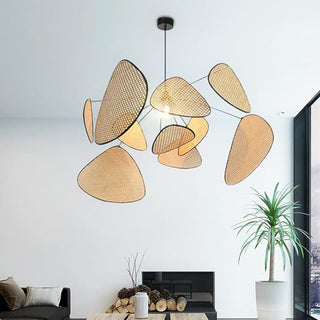 Bohemian Bamboo Chandelier – Handcrafted Woven Pendant Light With E27 Socket