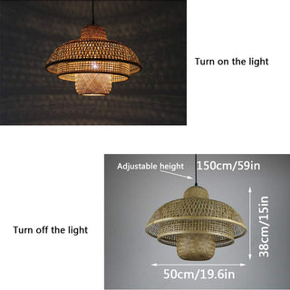 Modern rattan dome pendant lamp for cozy dining room