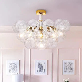 Bubble glass semi-flush ceiling fixture – modern dining
