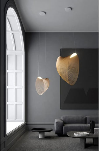Bamboo Pendant Lamp – Adjustable LED Hand Woven Light for Living Room & Dining