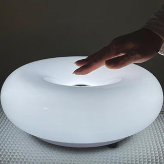 Orange glass donut lamp — cute LED dimmable warm
