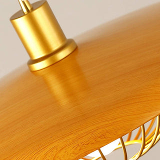 Wrought Iron Pendant Light – Hollow Iron Lamp Shade With Wood & Metal Lighting