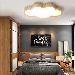 Scandinavian LED Ceiling Light – Wooden Ceiling Lamp | Soft LED Illumination