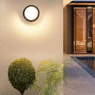 Black LED Wall Light – Minimalist Circular Ceiling Light Fixture | Warm Ambient Lighting