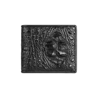 crocodile leather wallet haven genuine crocodile skin men's business billfold zipper pocket front view